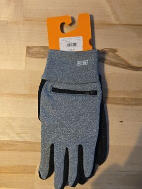 C9 by Champion Gray and Black Men's Stretch Gloves with Zip Pocket